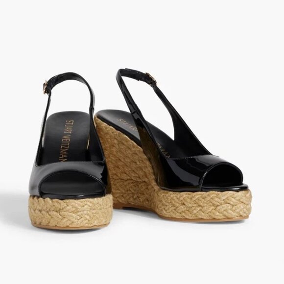 Stuart Weitzman Peep Toe Espadrille Wedge Platform Pumps - Picture 10 of 16